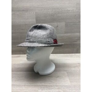 Donegal Tweed Gray Weaver Fedora Authentic 100% Pure Ireland Wool Hat 7 1/4